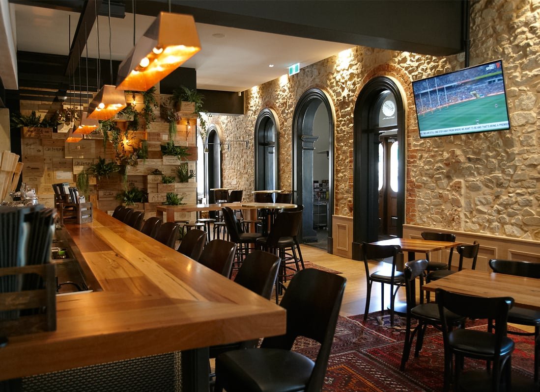 The Crafers Hotel bar in Adelaide Hills, Australia