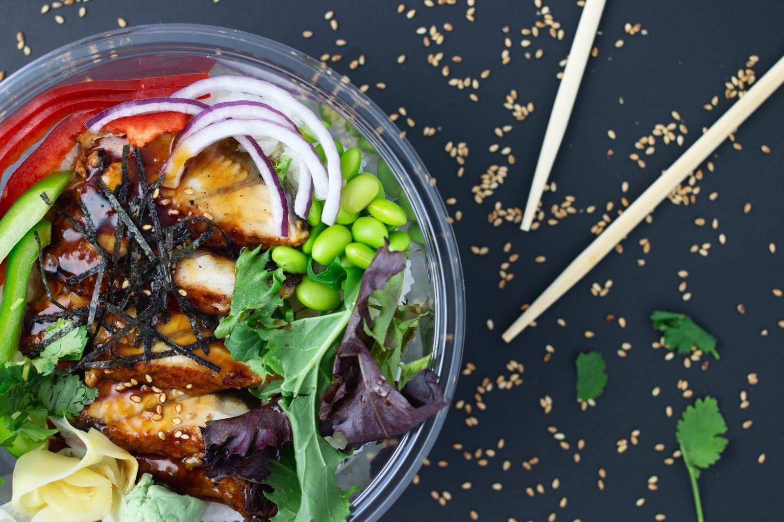 Hong Kong Express And Poke Express bar in Spokane, United States