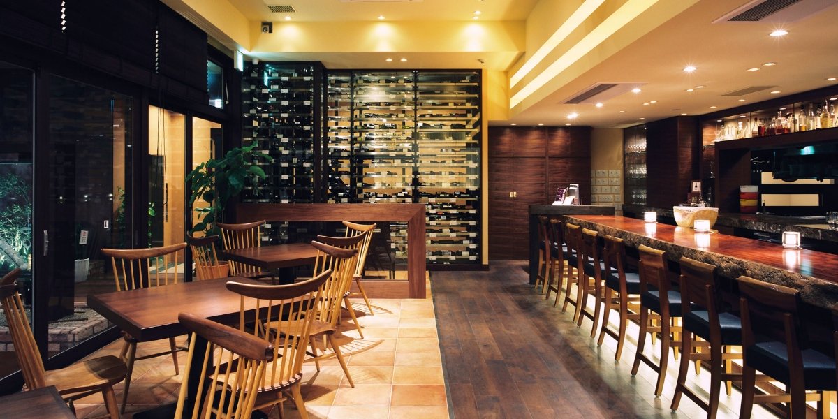 Bistro Champagne bar in Osaka, Japan