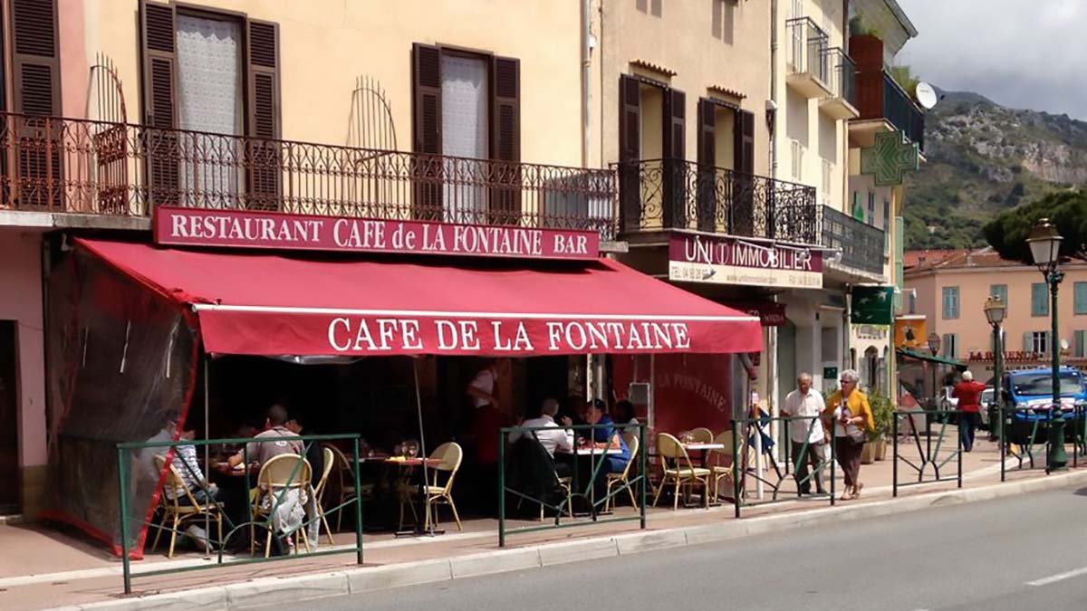Le Café de la Fontaine bar in La Turbie, France