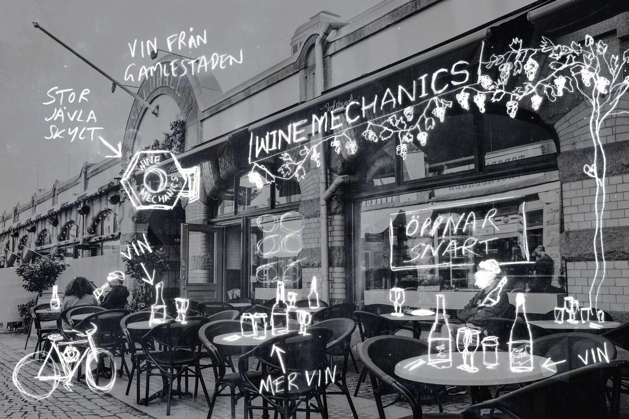 Wine Mechanics Saluhallen bar in Gothenburg