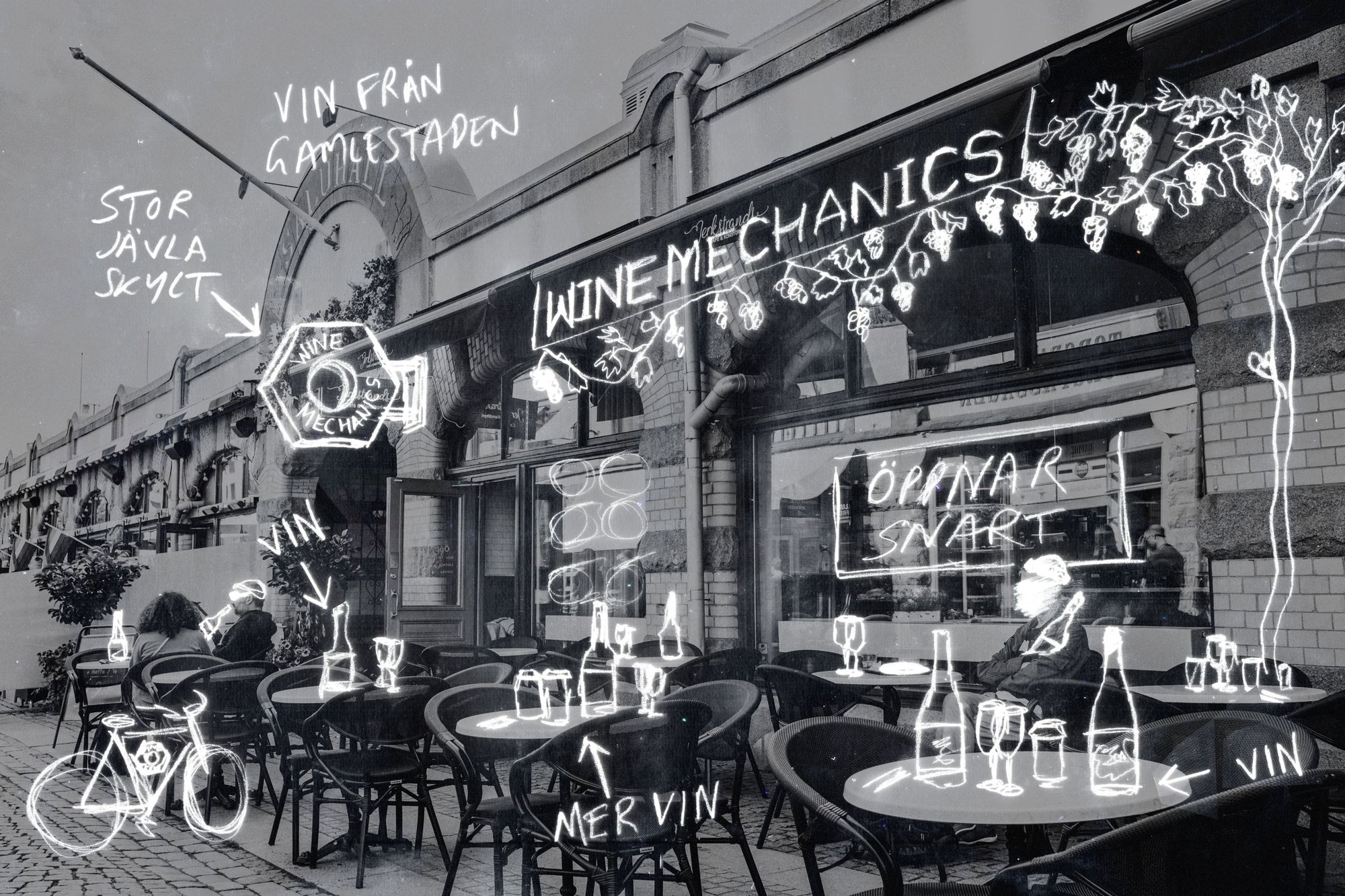 Wine Mechanics Saluhallen bar in Gothenburg