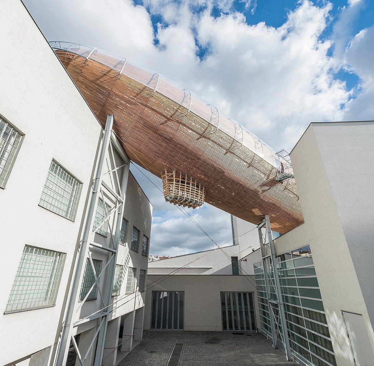 DOX Centre for Contemporary Art bar in Prague, Czech Republic