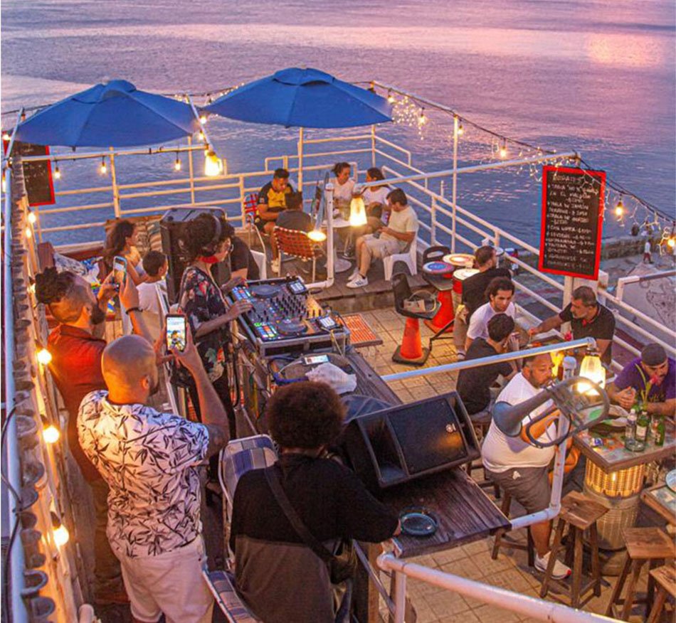 Malecon bar in Havana, Cuba
