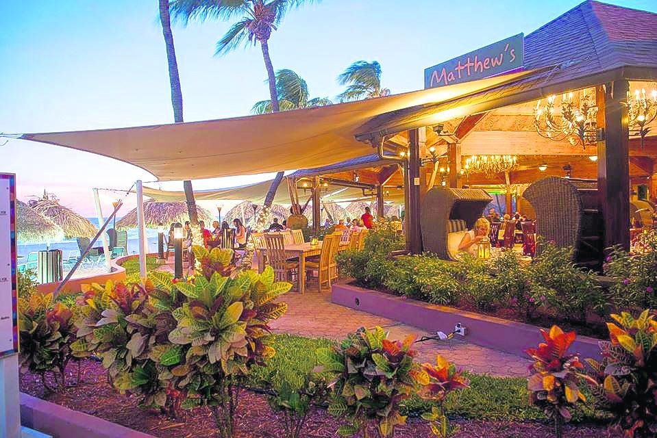 Matthew's beachside restaurant bar in Oranjestad, Aruba