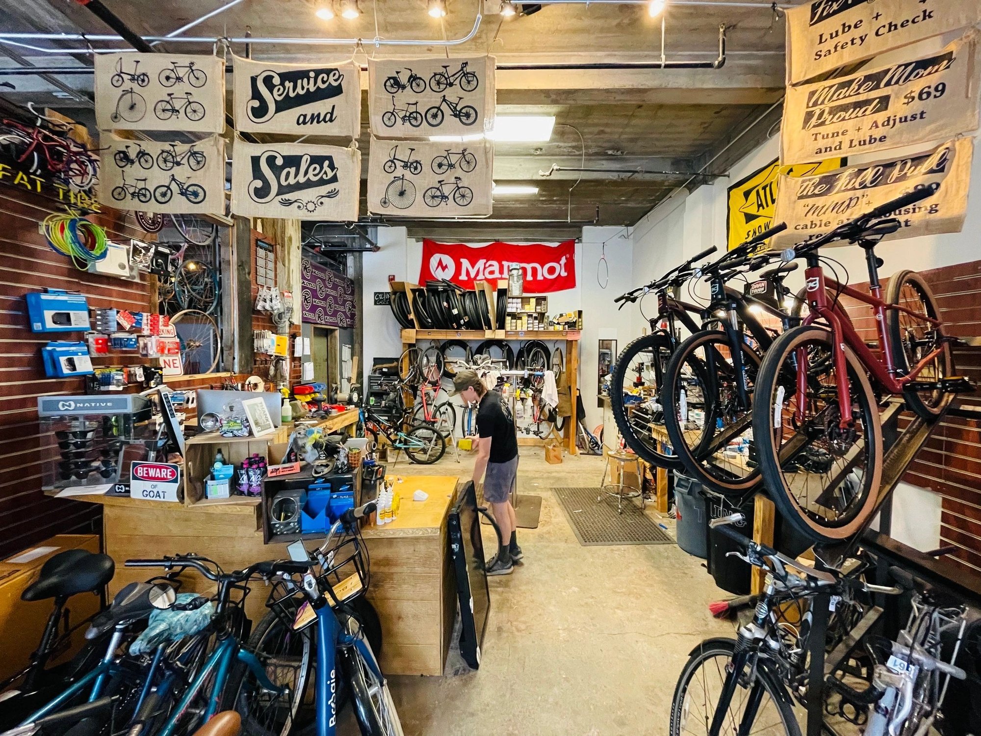 Old Goat Bicycle shop bar in Ithaca, United States