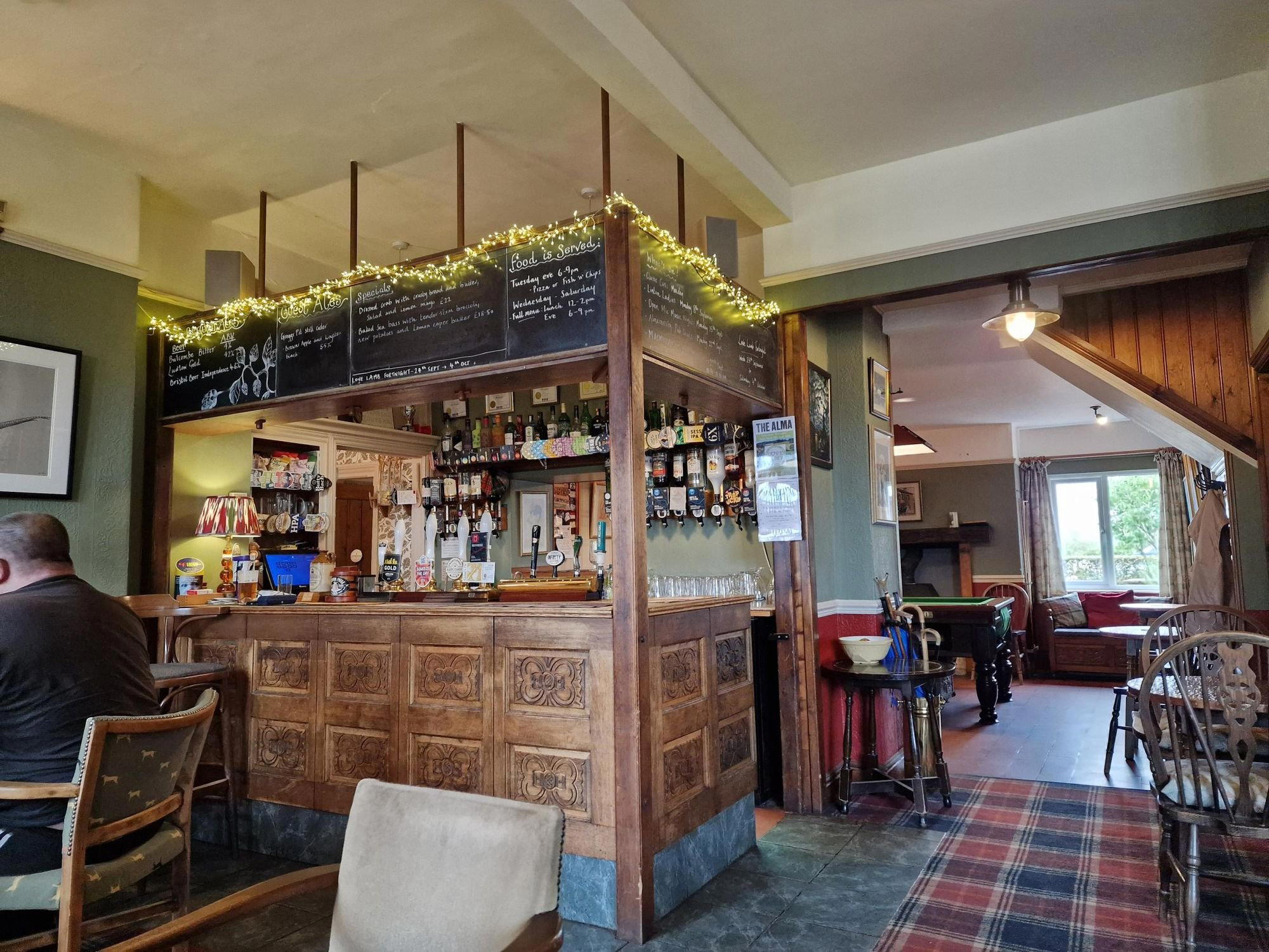 Alma Inn bar in Linton