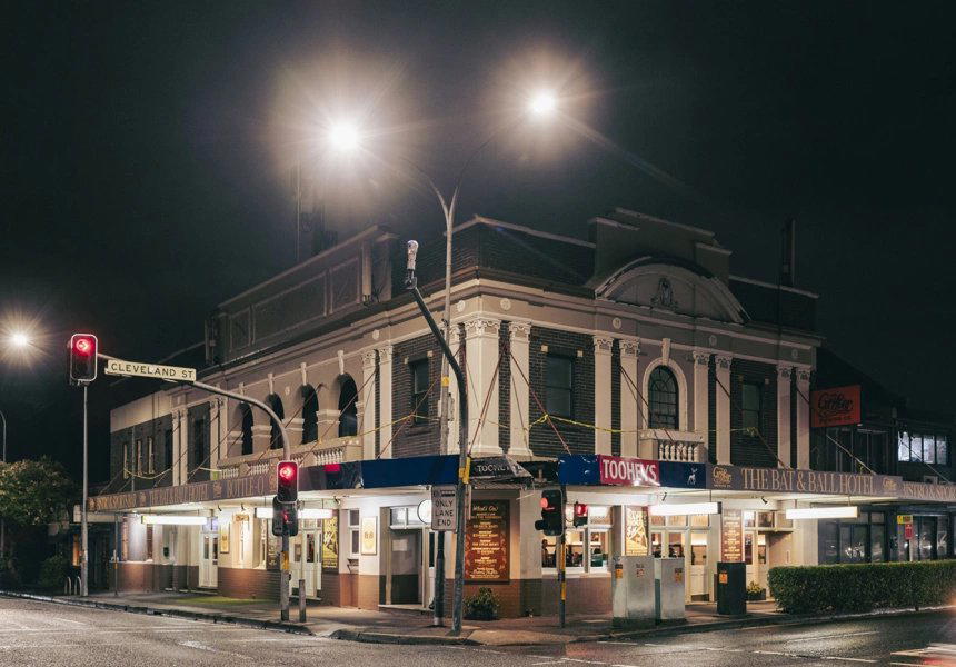 The Bat & Ball Hotel bar in Redfern, Australia