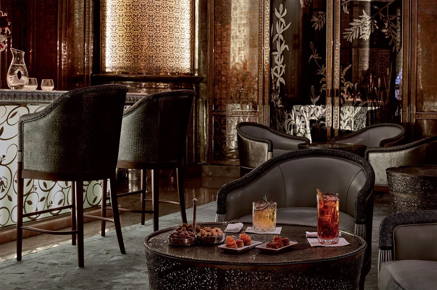 Fireplace Lounge bar in Marrakech