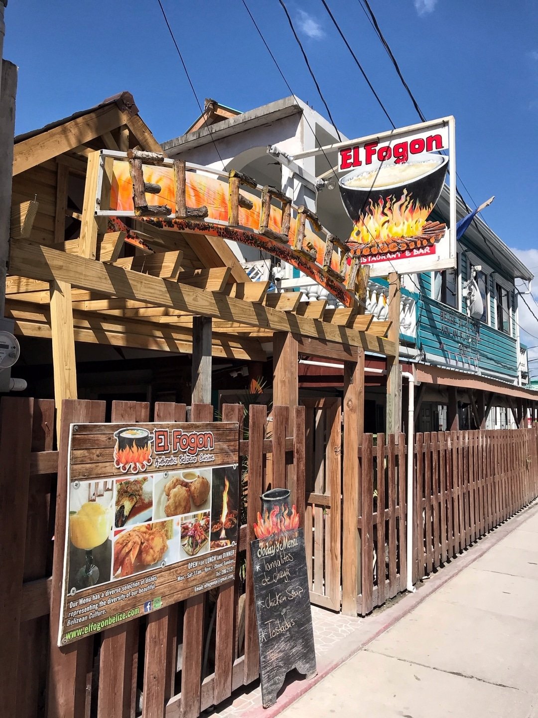 El Fogon Restaurant bar in San Pedro, Belize