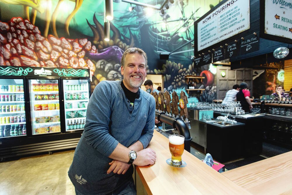 Driftwood Brewing Company bar in Esquimalt, Canada