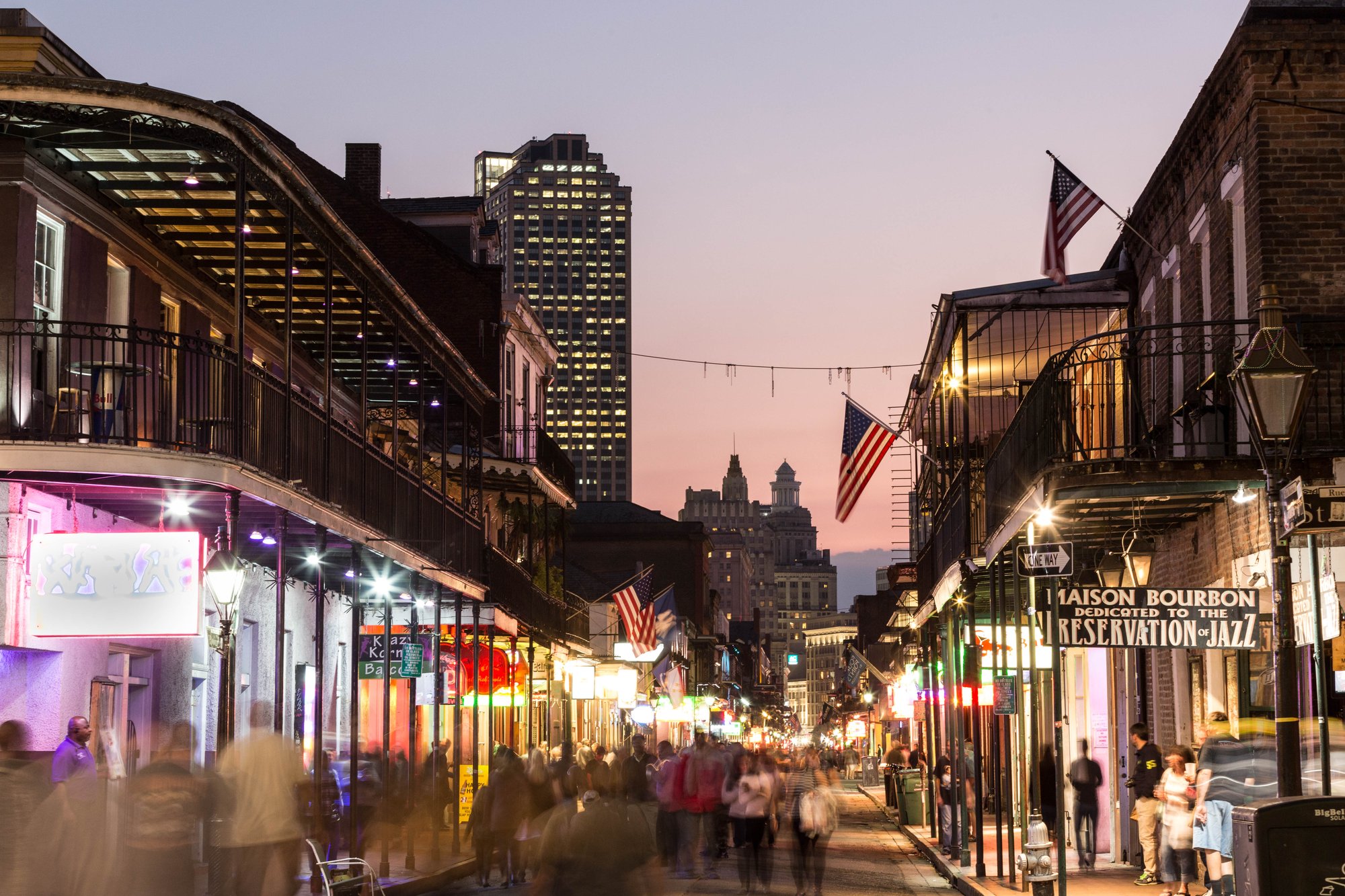 Bourbon St bar in New Orleans, United States