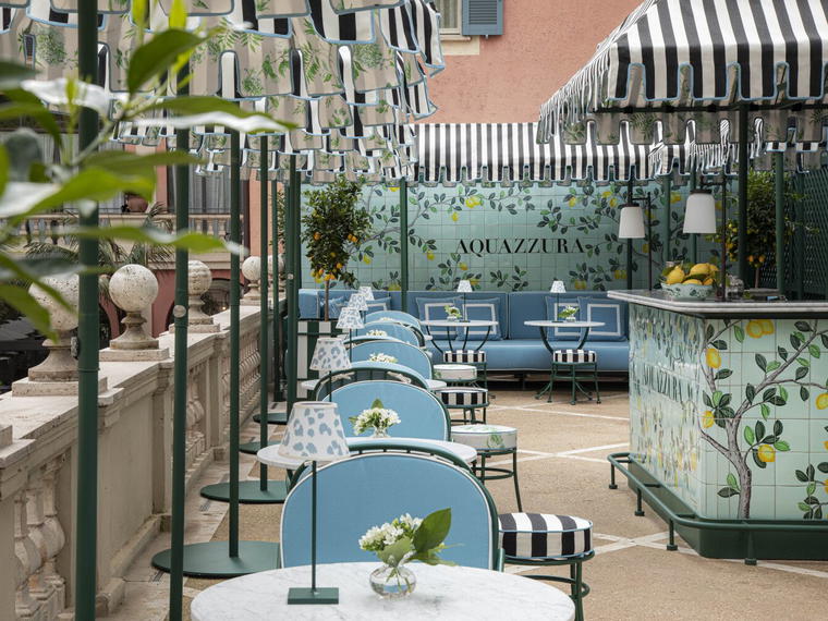 Aquazzura Bar at Hotel de Russie, Rome, Italy