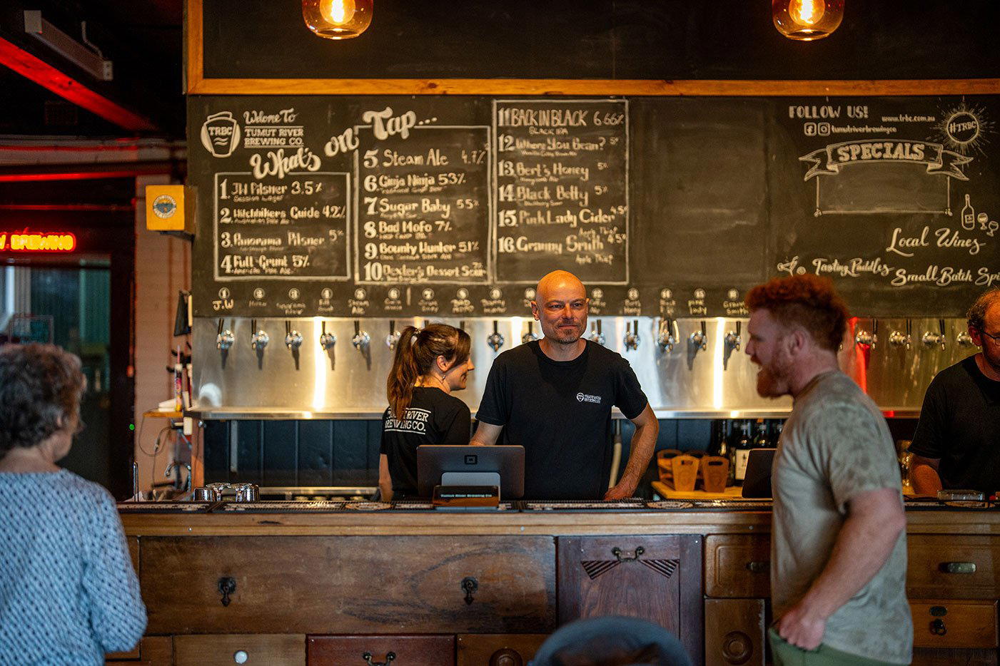 Tumut River Brewing Co bar in Tumut, Australia