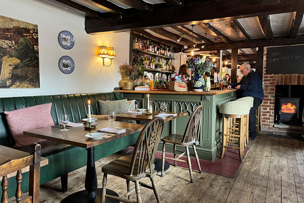 Greyhound Inn bar in Pettistree, United Kingdom