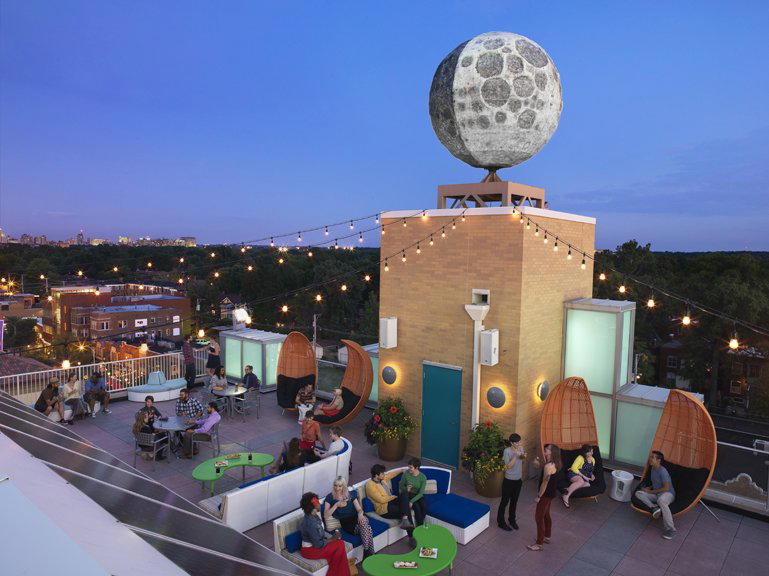 Moonrise bar in Big Sky