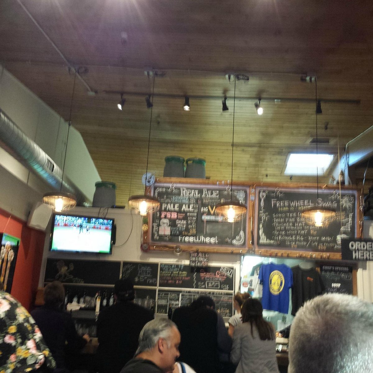 Freewheel Brewing Company bar in Fremont