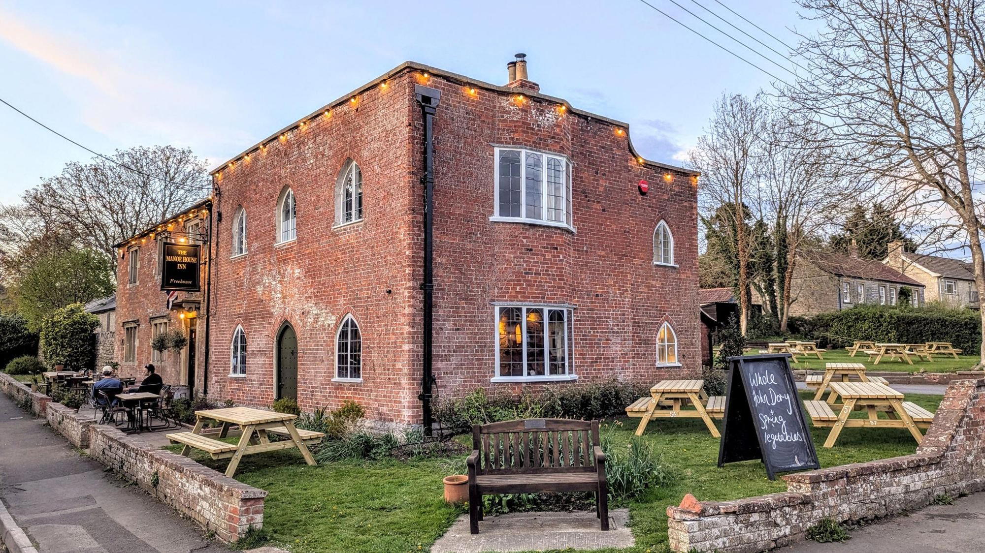 The Manor House Inn bar in Ditcheat, United Kingdom