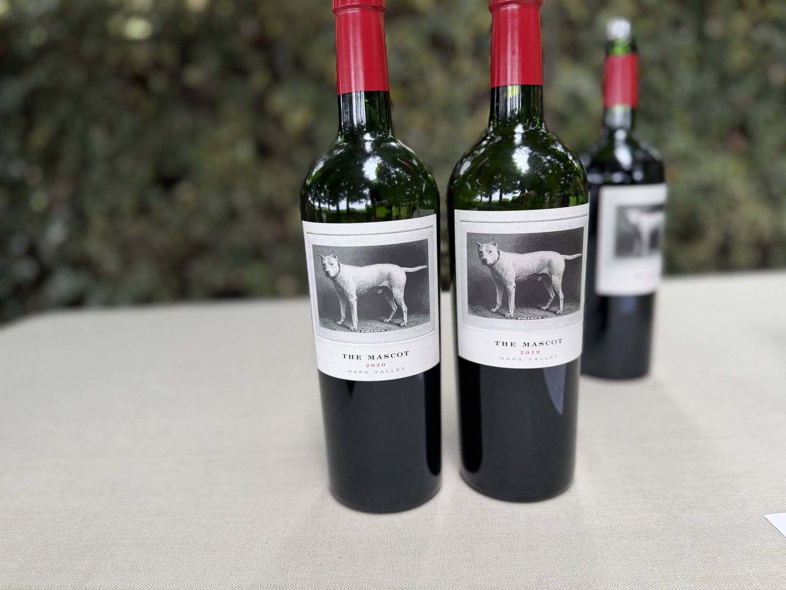 Bottles of The Mascot wine poured during the Dawn Patrol breakfast