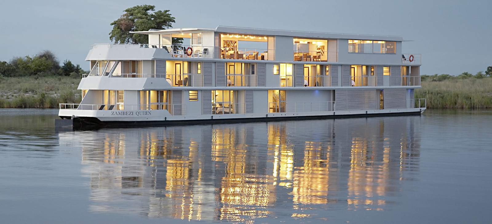 Zambezi Queen hotel in Chobe River, Botswana