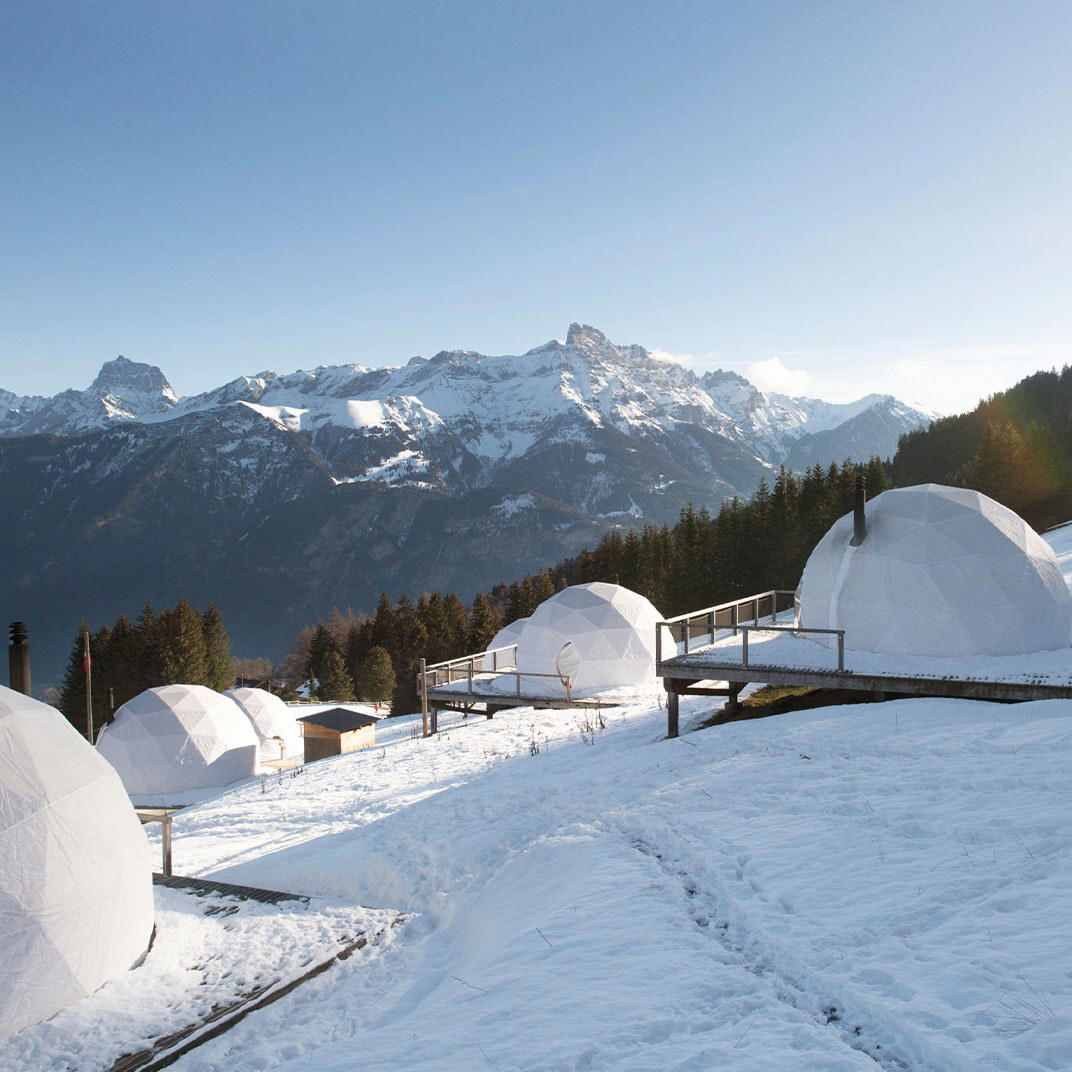 Whitepod hotel in Les Giettes, Switzerland