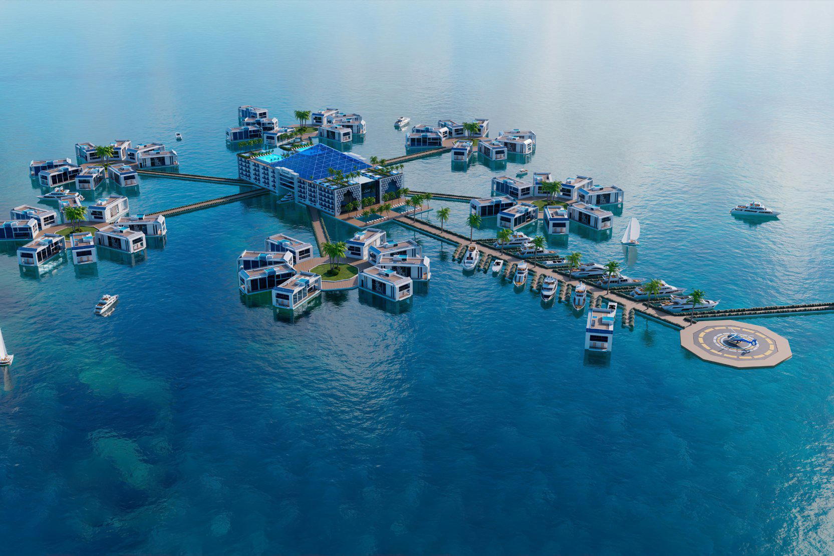 Kempinski Floating Palace hotel in Dubai, United Arab Emirates
