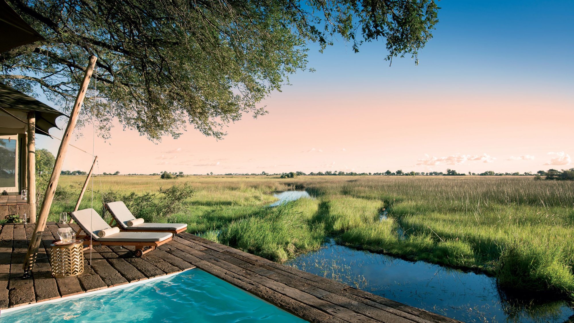 Duba Plains Camp hotel in Okavango Delta, Botswana