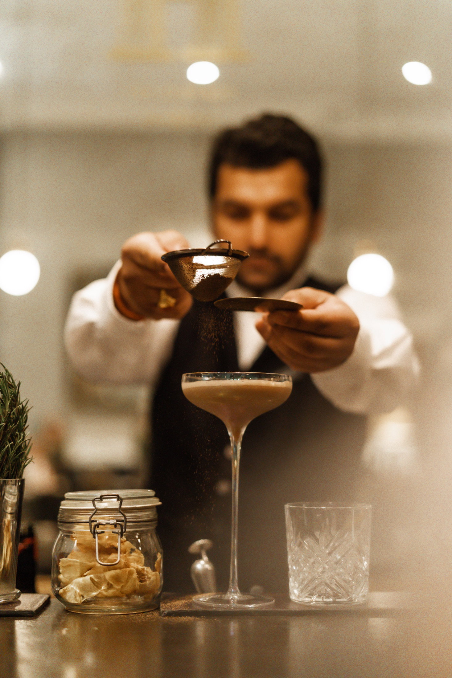 Cocktail service at The Hyde Bar at Roseate House London