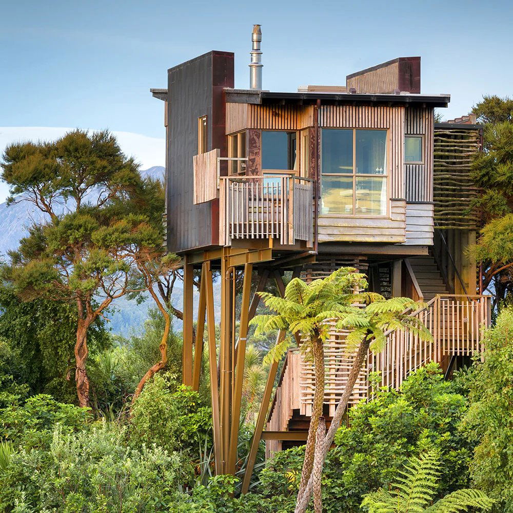 Hapuku Lodge + Tree Houses hotel in Kaikoura, New Zealand