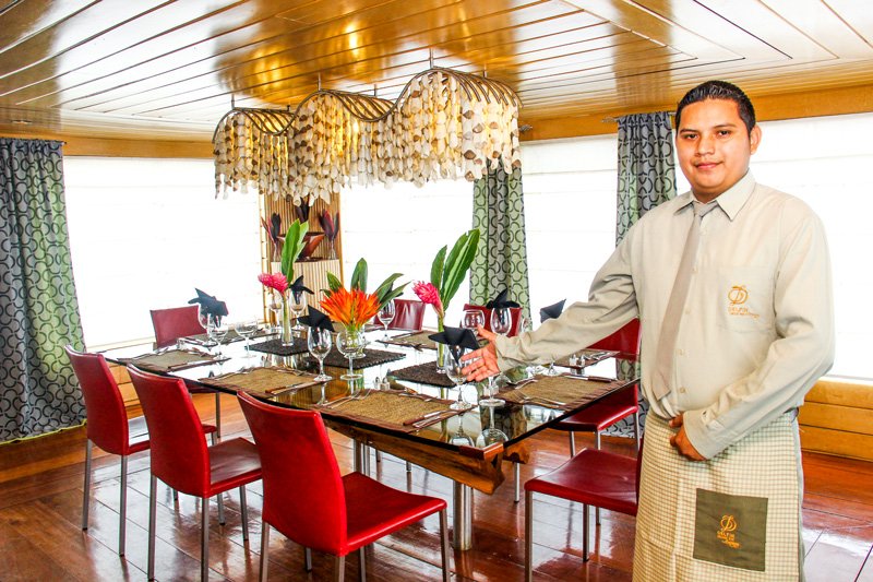 Delfin I dining room restaurant in Nauta, Peru