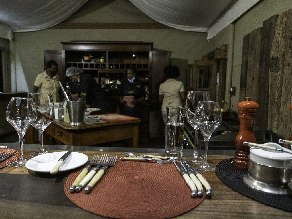 Duba Concession restaurant in Okavango Delta, Botswana