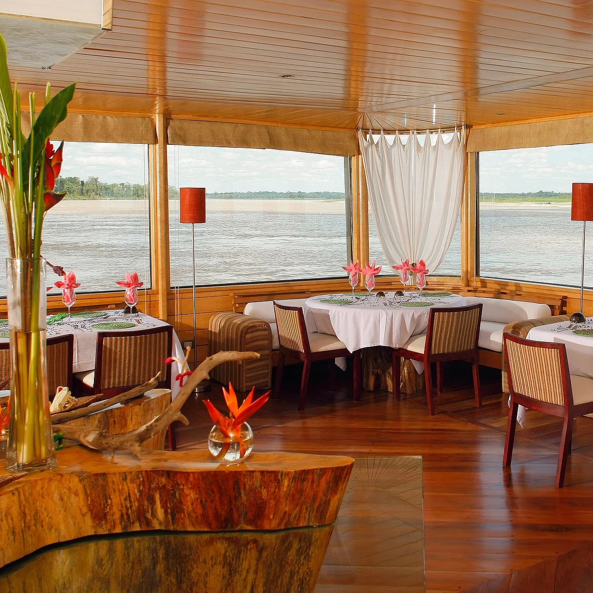 Delfin Amazon Cruises restaurant in Iquitos, Peru