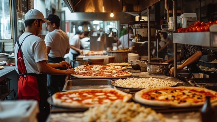 Stretch pizza restaurant in New York City, United States
