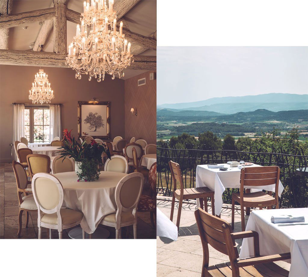 Mas des Herbes Blanches restaurant in Joucas, France