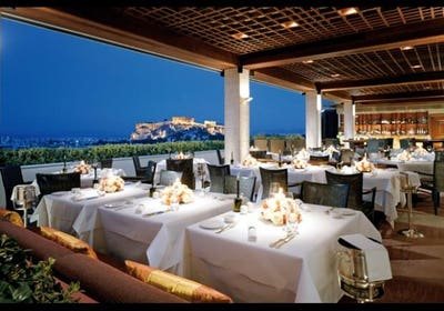 GB Roof Garden restaurant in Athens, Greece