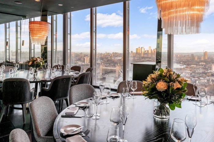 Aqua Shard restaurant in London, United Kingdom