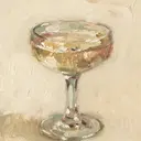Painted champagne coupe