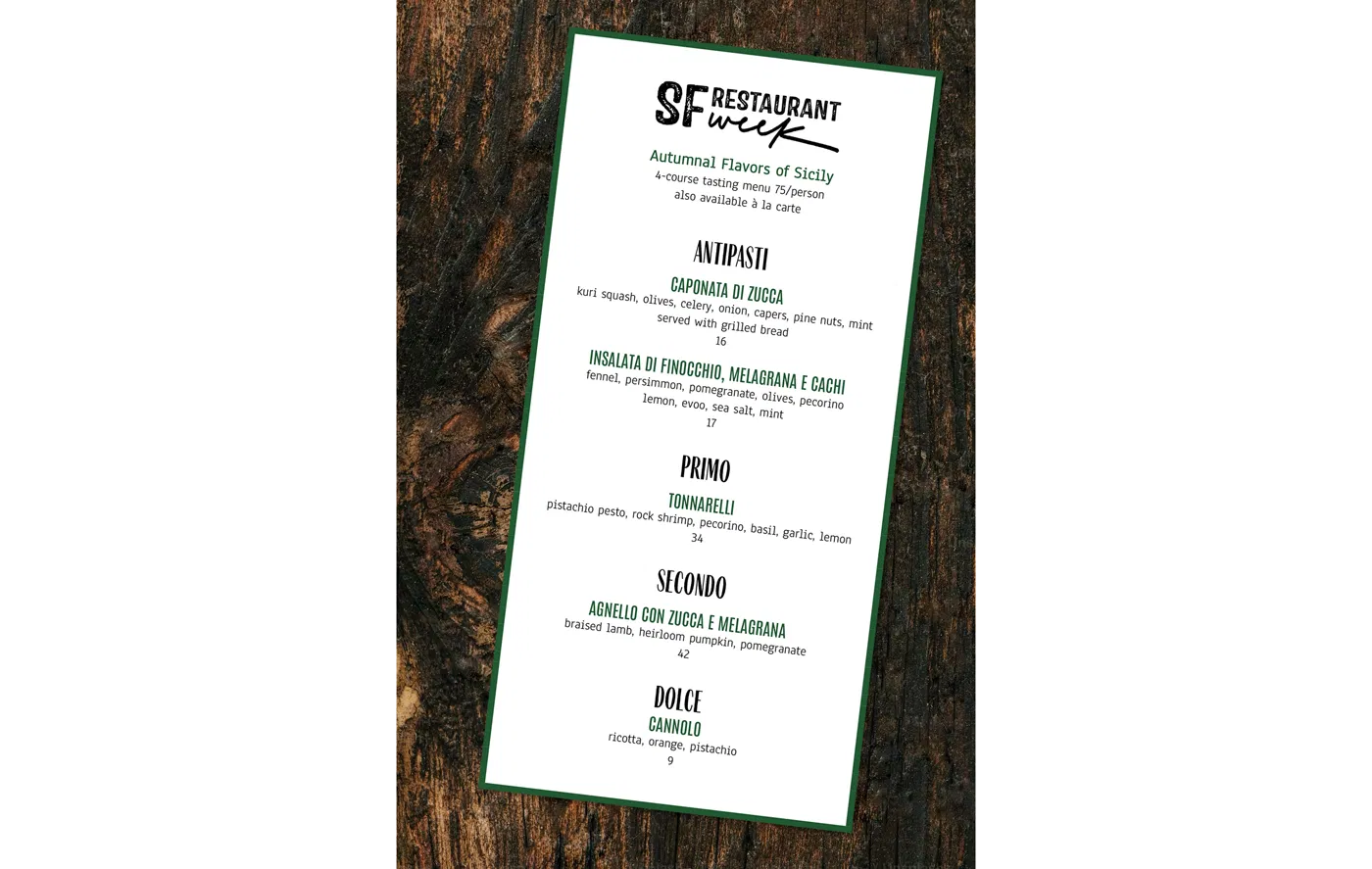 SF Restaurant Week — Fall Edition