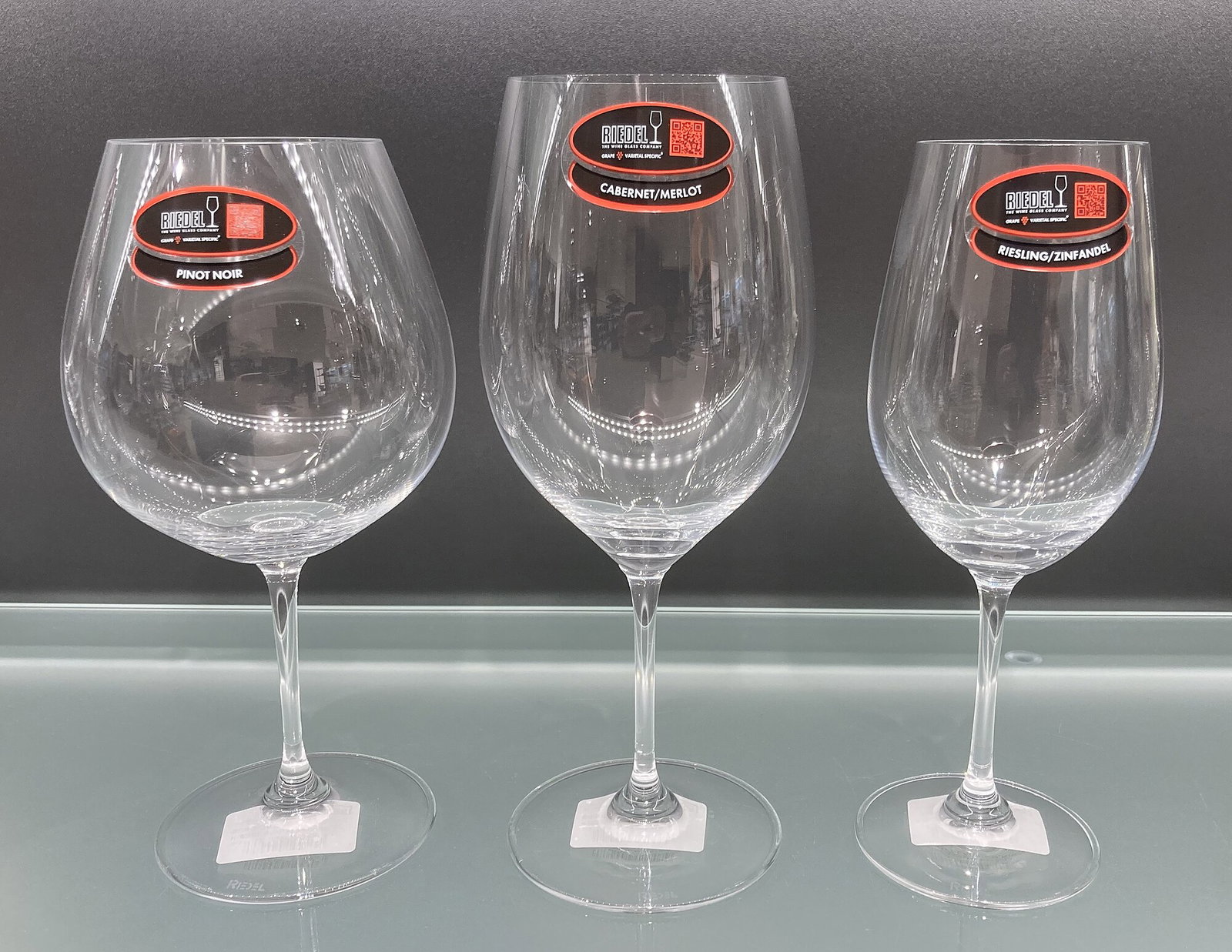 A set of Riedel wine glasses