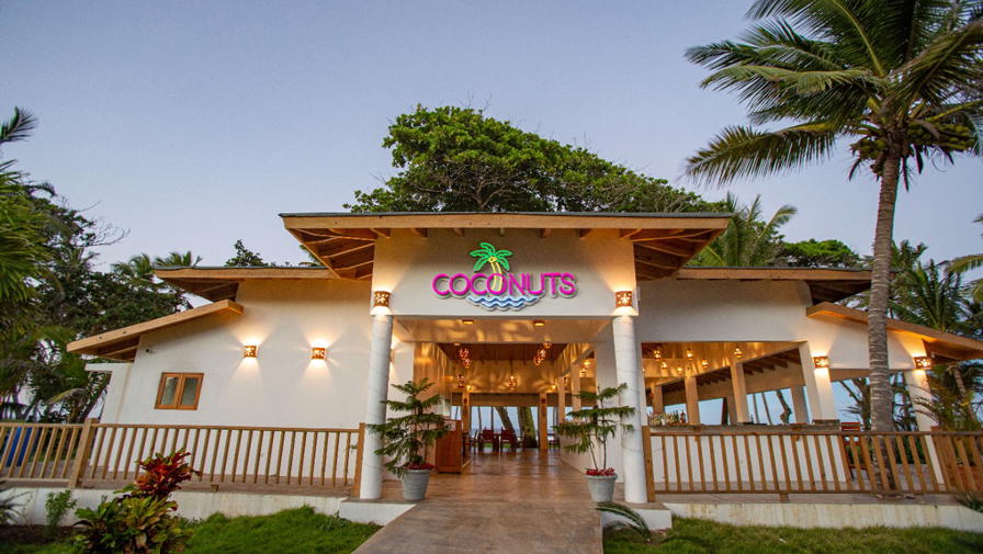 Coconuts Restaurant. Hotel Hide Away Beach restaurant in Cabarete