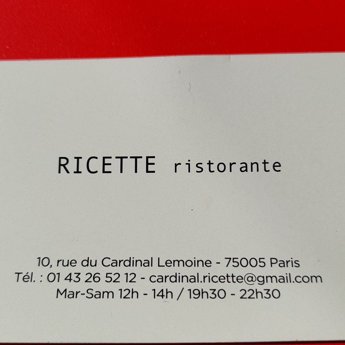 Ricette Ristorante restaurant in Paris, France