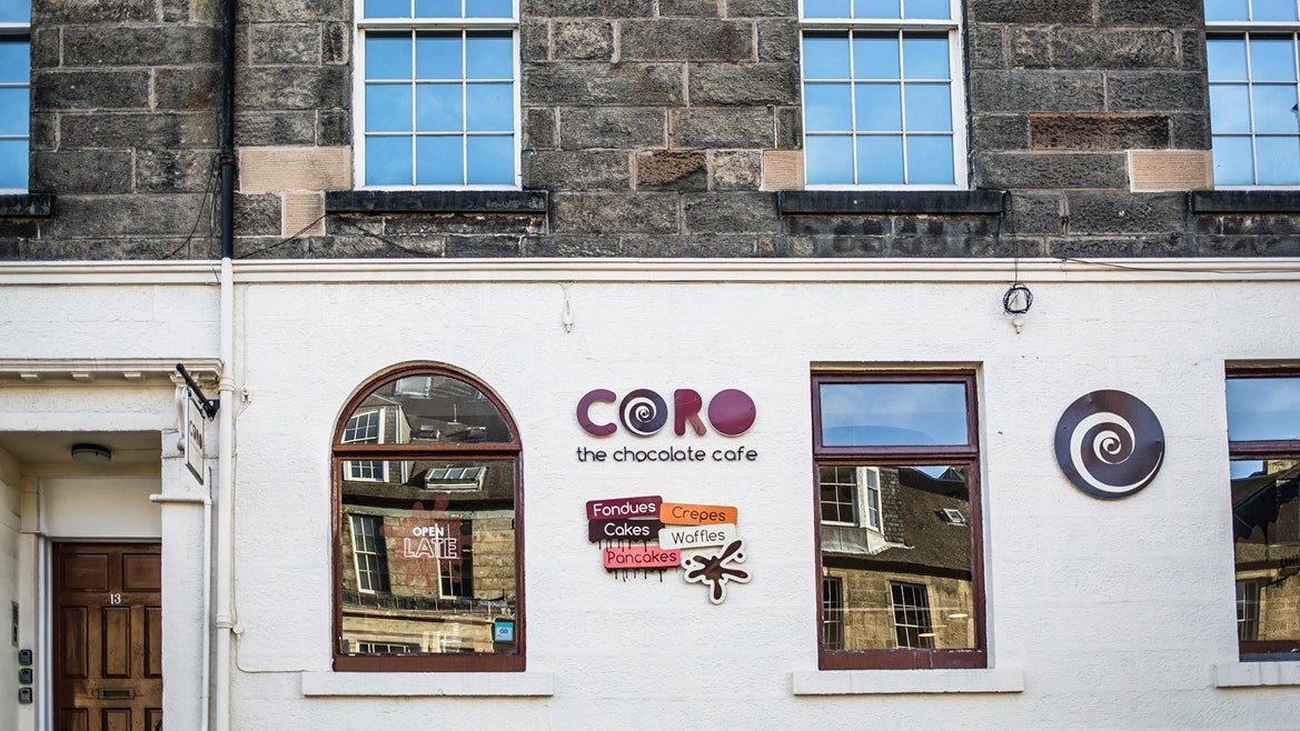 Coro Chocolate Cafe restaurant in Edinburgh, United Kingdom