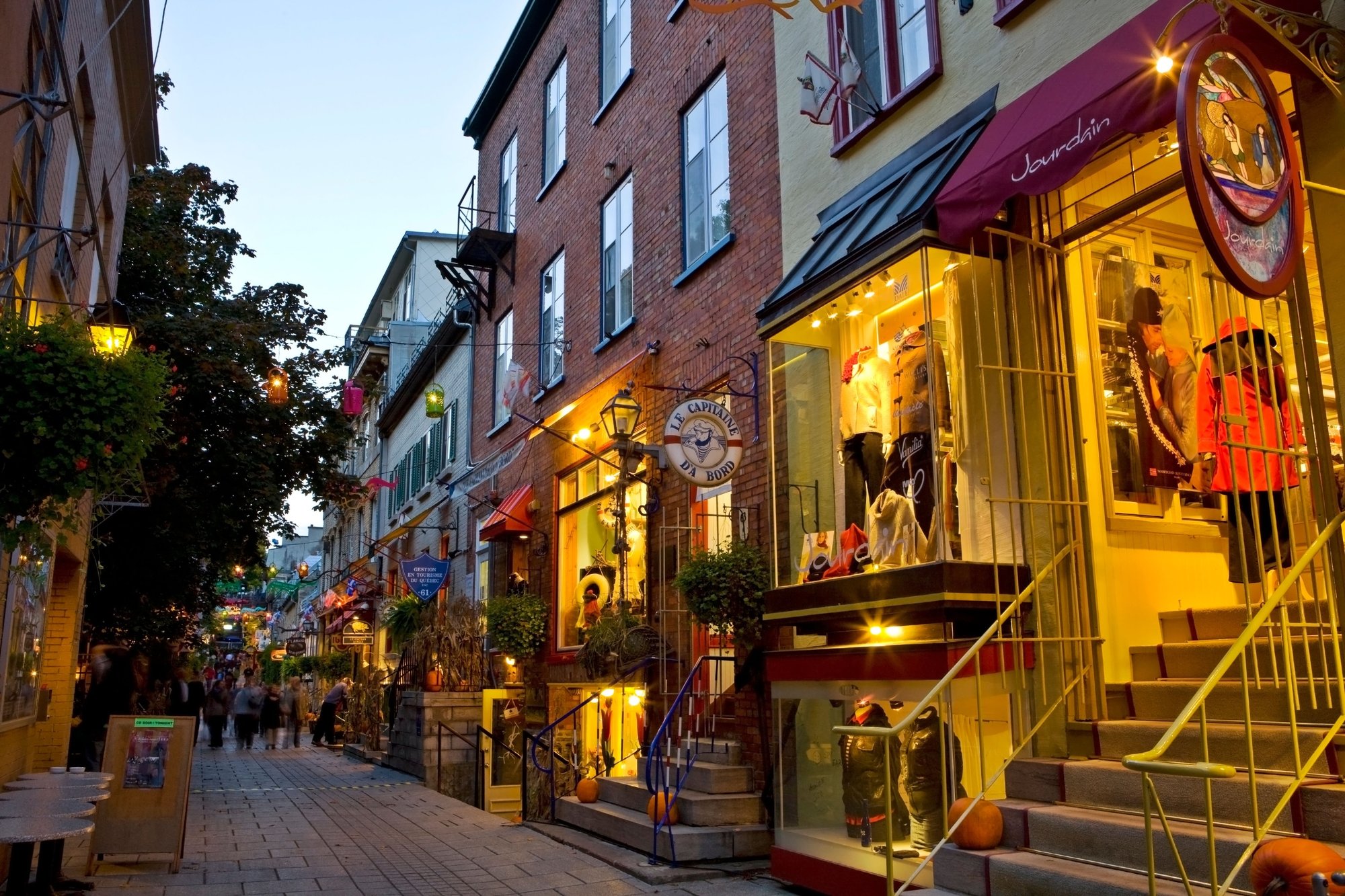 Rue du Petit Champlain restaurant in Quebec, Canada