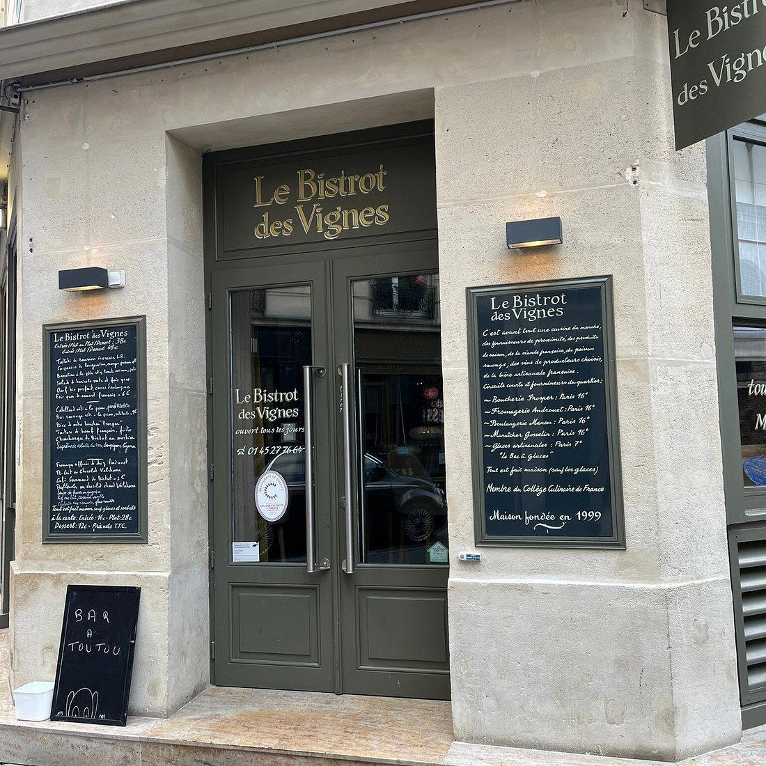 Le Bistrot des Vignes restaurant in Paris, France