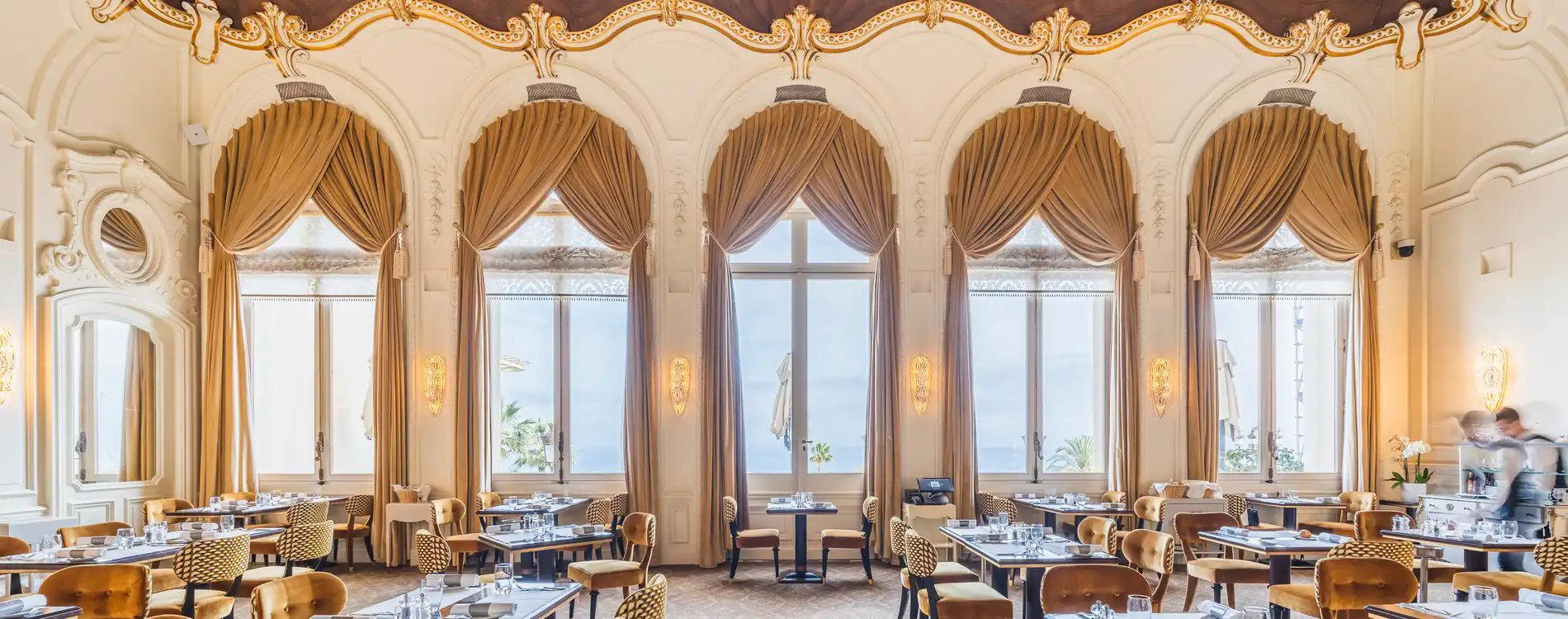 Le Salon Rose restaurant in Monte Carlo, Monaco
