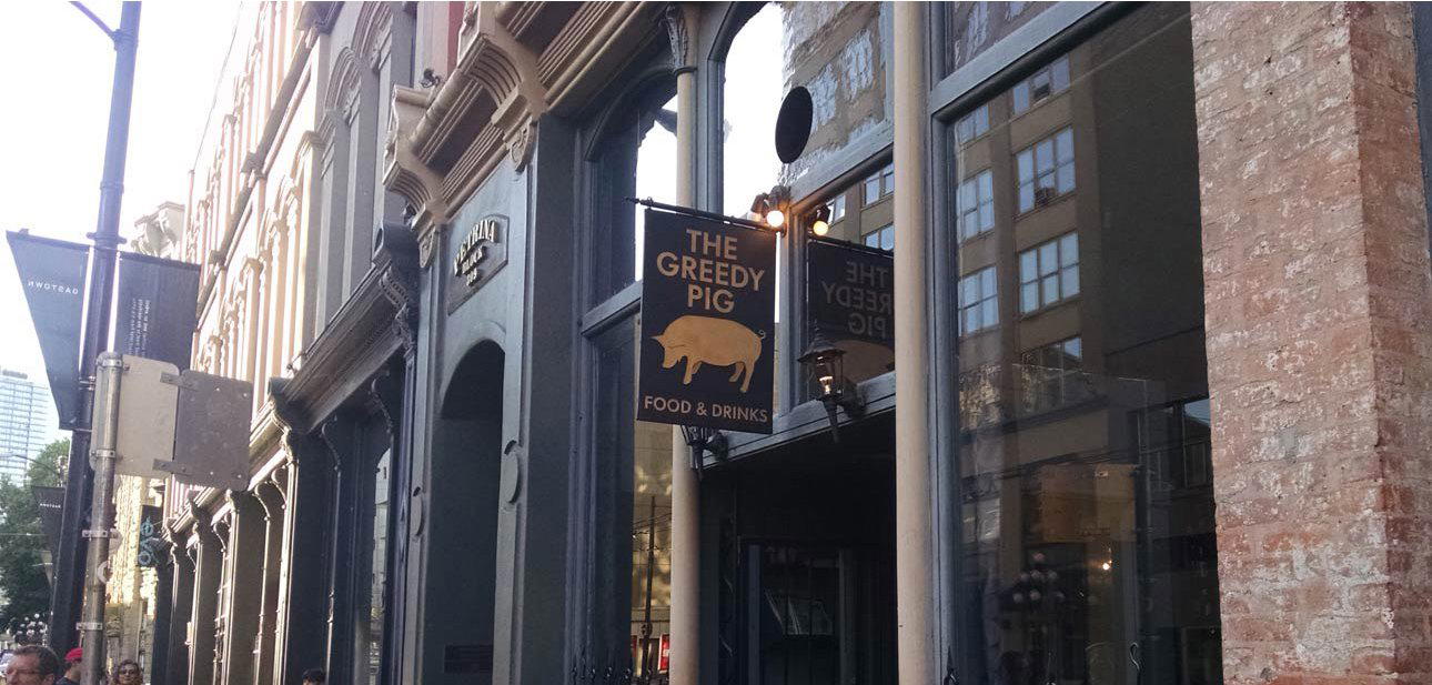 The Greedy Pig restaurant in Vancouver, Canada
