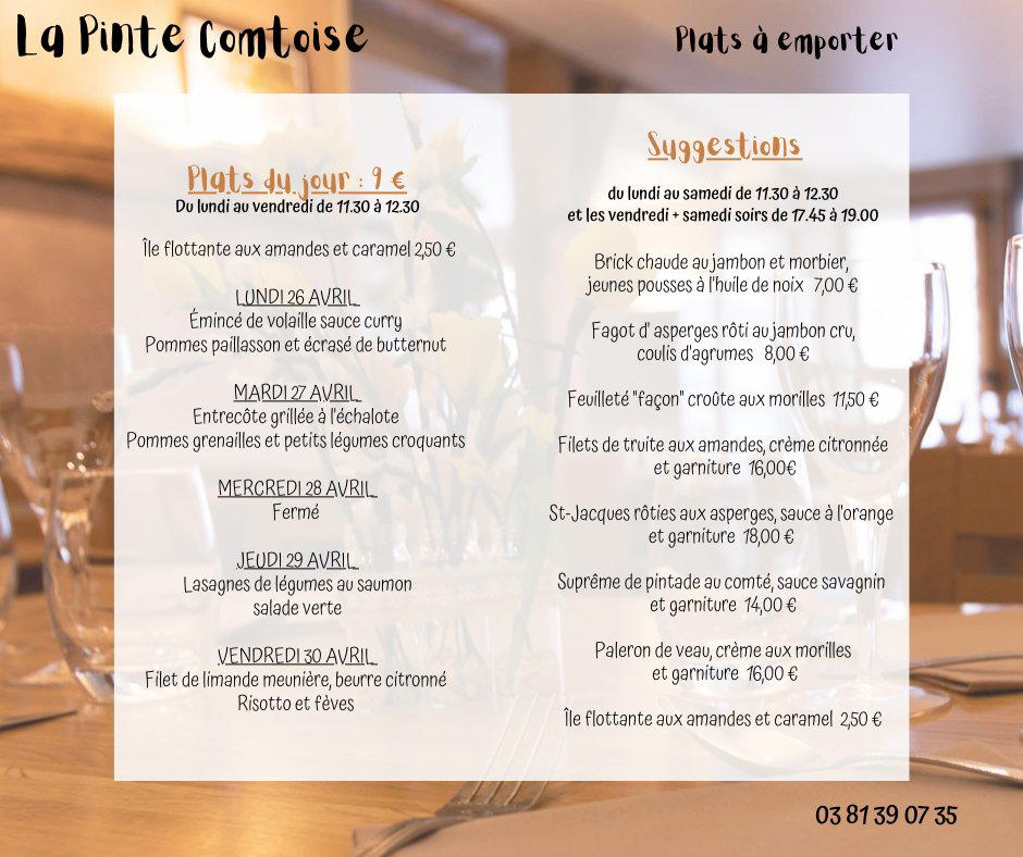 La Pinte Comtoise restaurant in Pontarlier, France