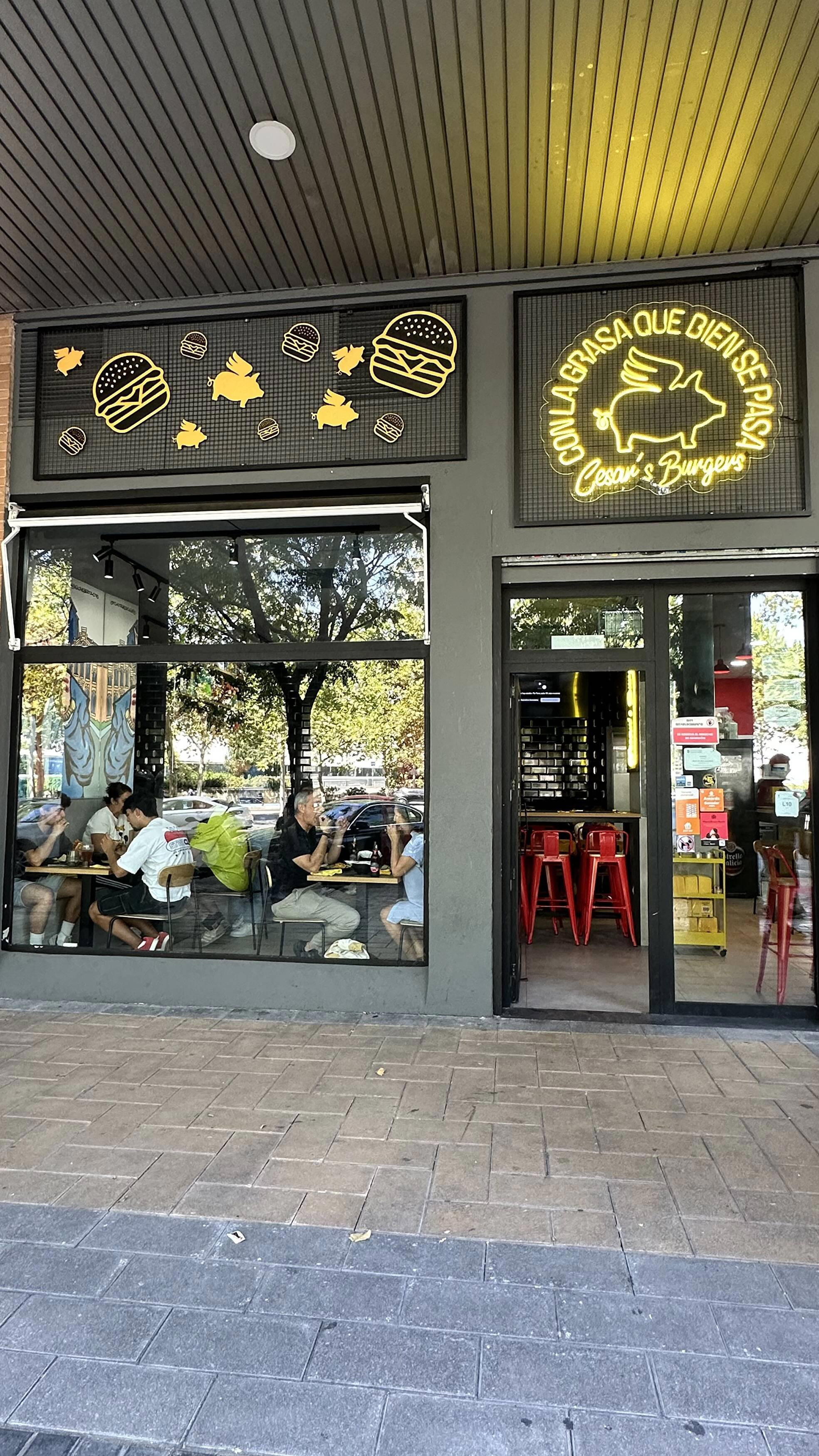 Cesar's burgers restaurant in Madrid, Spain