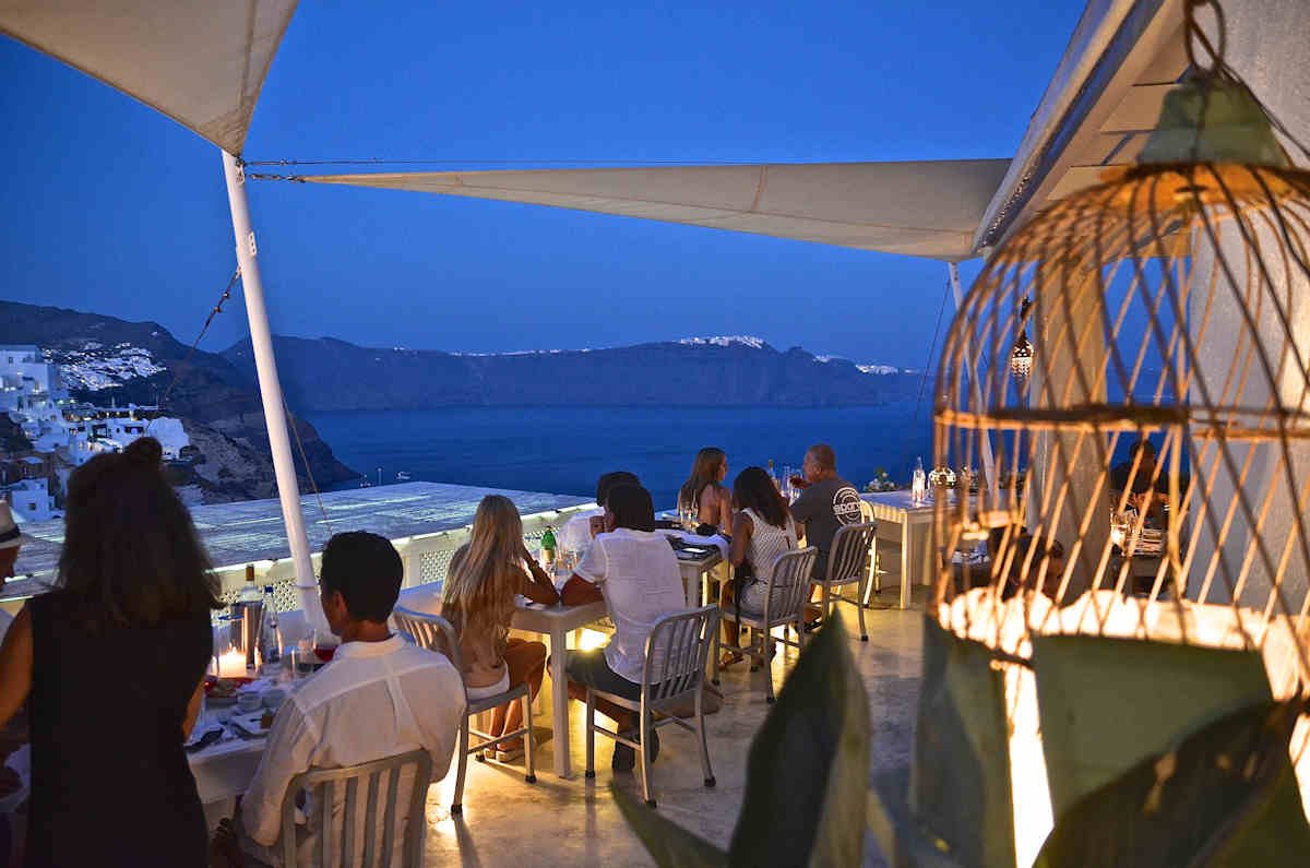 Red Bicycle restaurant in Oia, Greece