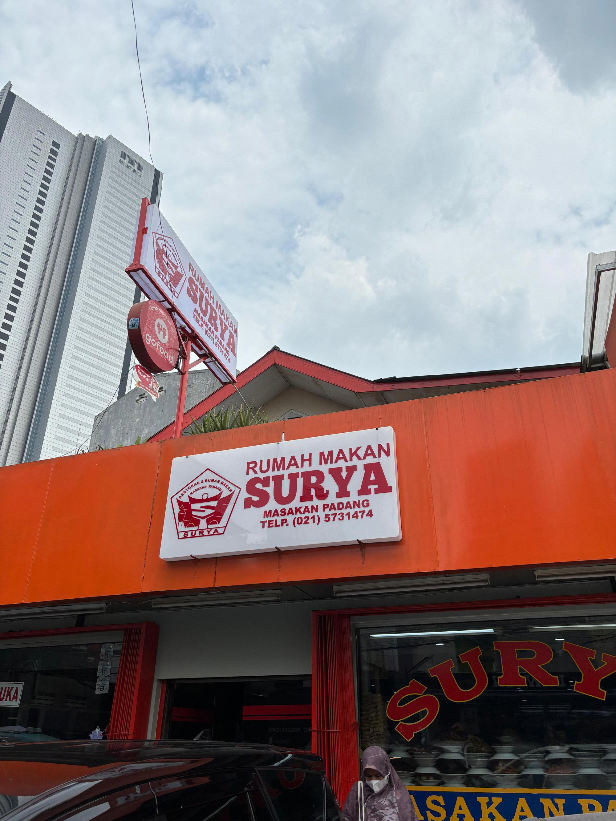 Rumah Makan SURYA Masakan Padang restaurant in Jakarta, Indonesia